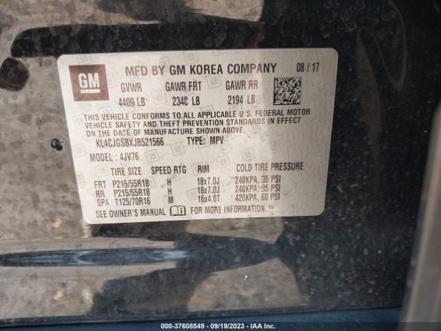 KL4CJGSBXJB521566 Buick Encore Essence