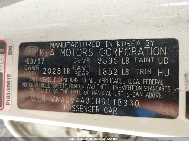 KIA RIO LX 2017 KNADM4A31H6118330 Image 9