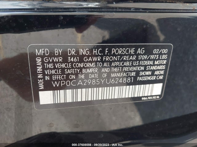 2000 PORSCHE BOXSTER WP0CA2985YU624881 Photo 8