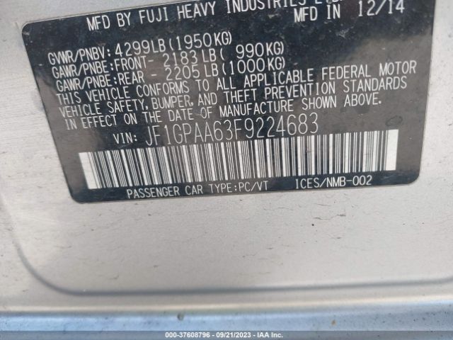 JF1GPAA63F9224683 Subaru Impreza Wagon 2.0i