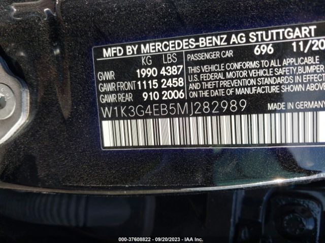 W1K3G4EB5MJ282989 Mercedes-Benz A-class A 220