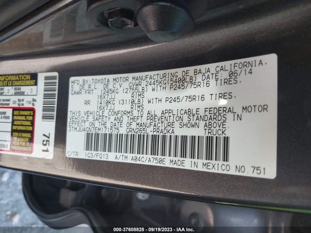 Toyota Tacoma Prerunner 2014 3TMJU4GN7EM171575 Image 15