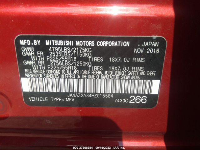 JA4AZ2A34HZ015584 Mitsubishi Outlander Es