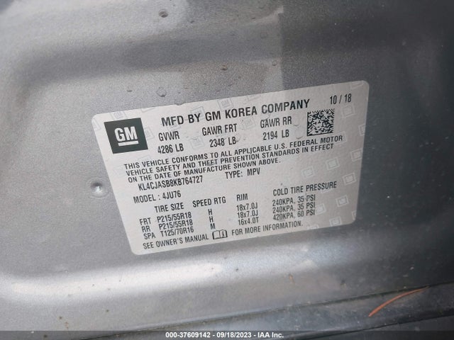 KL4CJASB8KB764727 Buick Encore Preferred