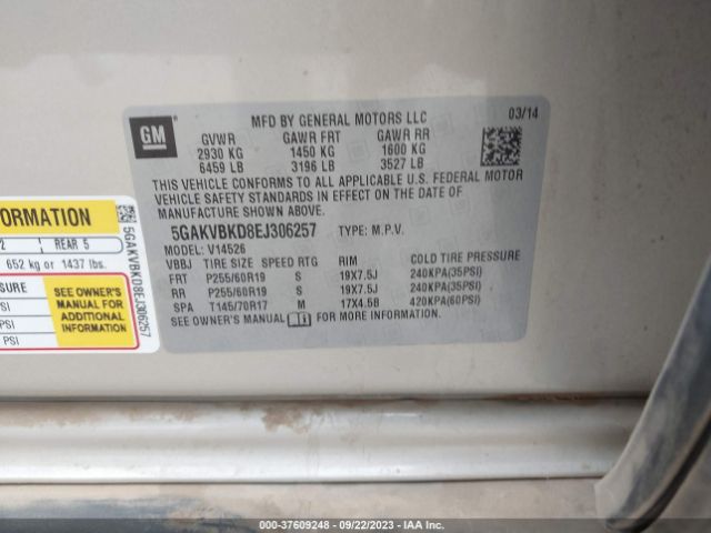 5GAKVBKD8EJ306257 Buick Enclave Leather