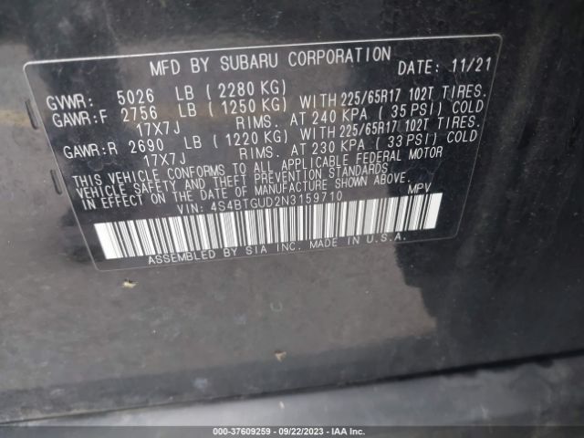 4S4BTGUD2N3159710 Subaru Outback Wilderness