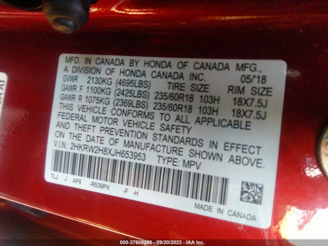 2HKRW2H8XJH653953 Honda Cr-v Ex-l