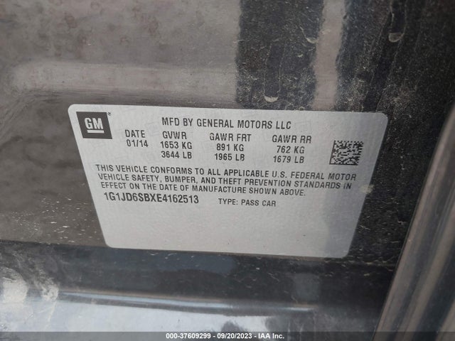 Chevrolet SONIC LT 2014 1G1JD6SBXE4162513 Image 9