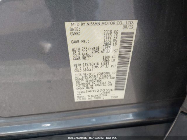 5N1AZ2MG7FN270590 Nissan MURANO S