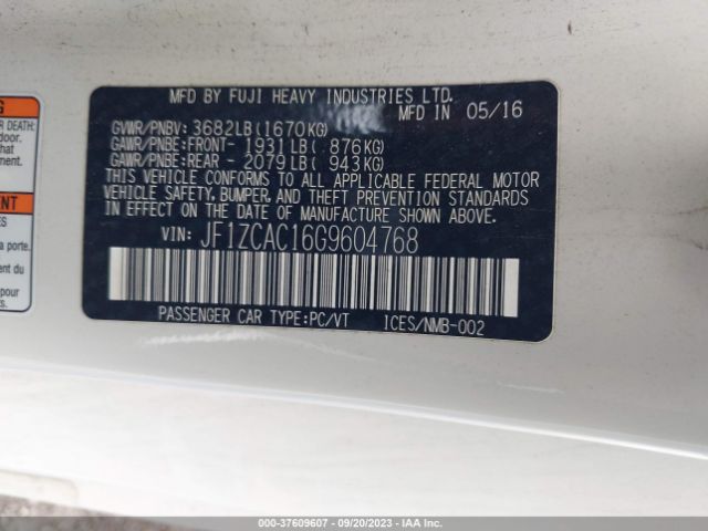 JF1ZCAC16G9604768 Subaru Brz Limited
