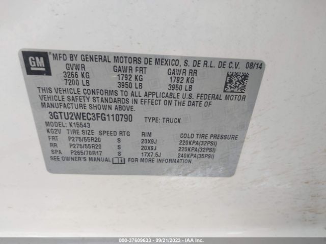 3GTU2WEC3FG110790 GMC Sierra 1500 Denali