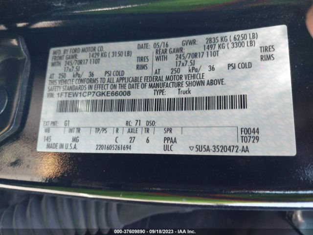 1FTEW1CP7GKE66008 Ford F-150 Xlt