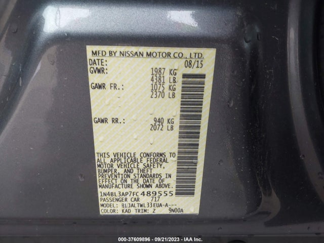2015 NISSAN ALTIMA 3.5 VIN: 1N4BL3AP7FC489555