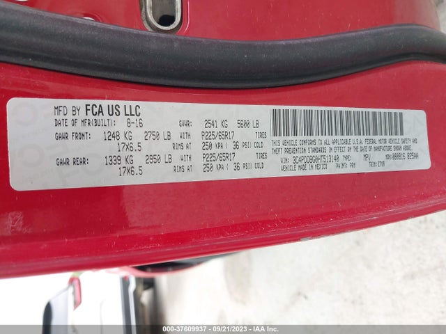 Dodge Journey Sxt 2017 3C4PDDBG0HT513140 Image 9