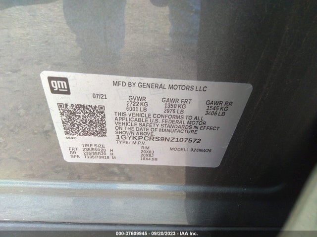2022 Cadillac XT6, VIN: 1GYKPCRS9NZ107572
