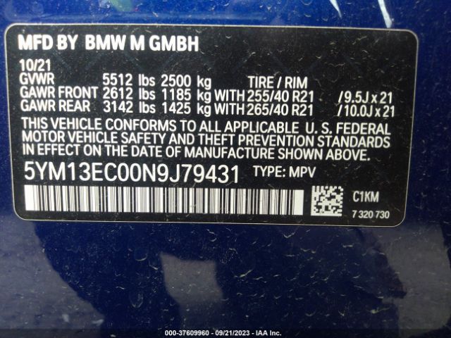 5YM13EC00N9J79431 BMW X3 M