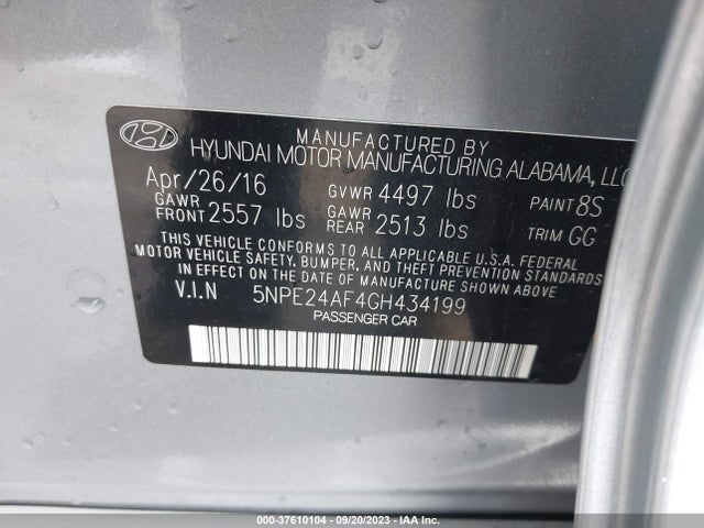 Hyundai Sonata 2.4l Se 2016 5NPE24AF4GH434199 Image 10