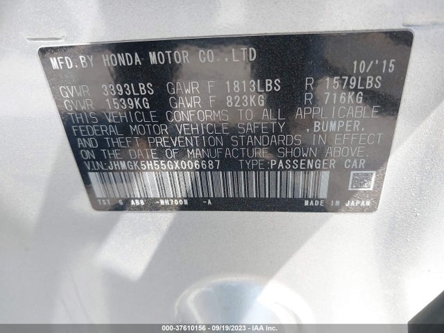 Honda FIT LX 2016 JHMGK5H55GX006687 Image 9