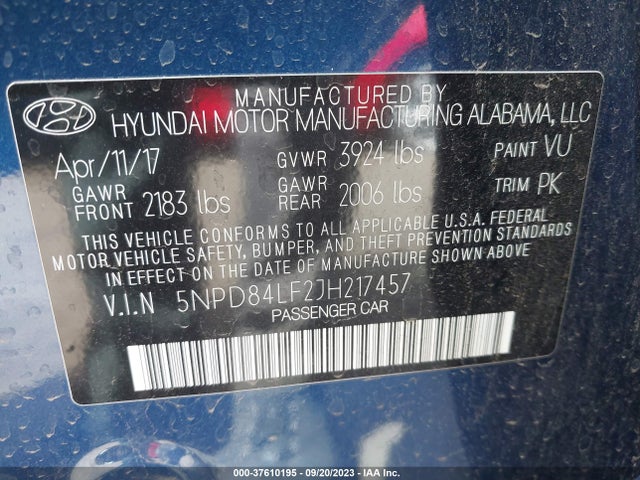 Hyundai ELANTRA SEL 2018 5NPD84LF2JH217457 Image 15