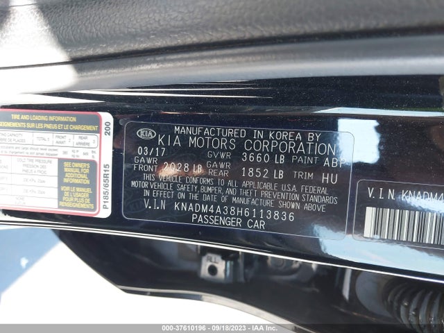 KIA RIO LX 2017 KNADM4A38H6113836 Image 9