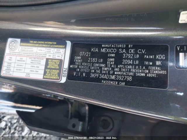 3KPF34AD1ME392798 KIA Forte Gt-line