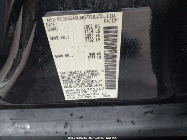 1N4BL3AP5GC205907 Nissan Altima 3.5 Sl