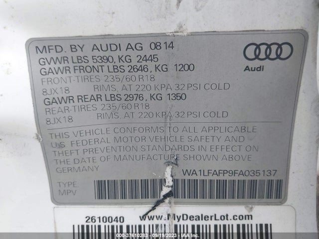 Audi Q5 Premium Plus 2015 WA1LFAFP9FA035137 Image 9
