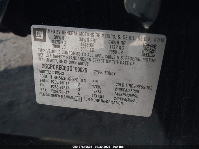 Chevrolet Silverado 1500 1lt 2016 3GCPCREC8GG199026 Image 9