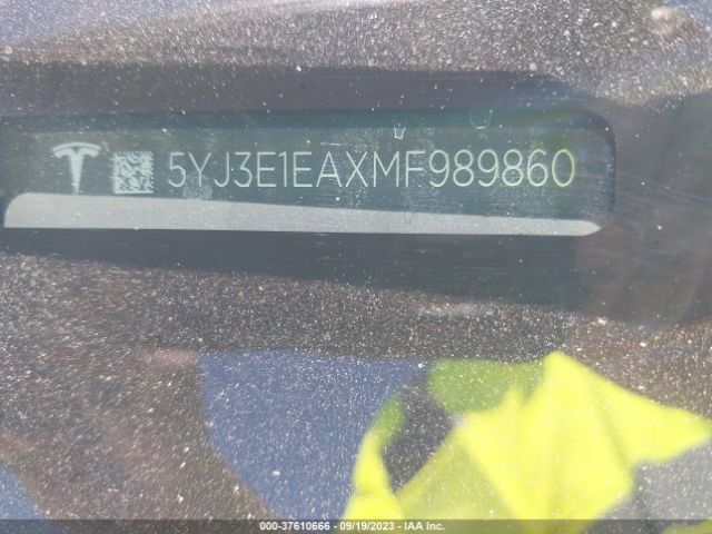 5YJ3E1EAXMF989860 Tesla Model 3 Standard Range Plus