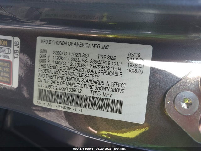 Acura RDX 2019 5J8TC2H33KL039912 Image 9