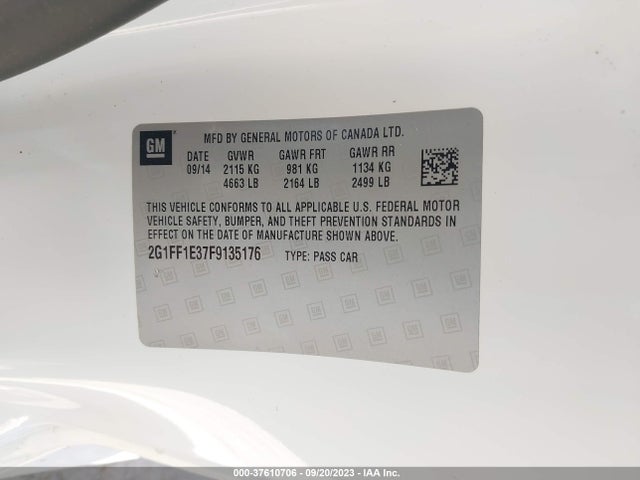 Chevrolet CAMARO LT 2015 2G1FF1E37F9135176 Image 9