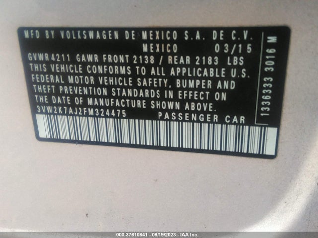 3VW2K7AJ2FM324475 Volkswagen Jetta Sedan 2.0l S