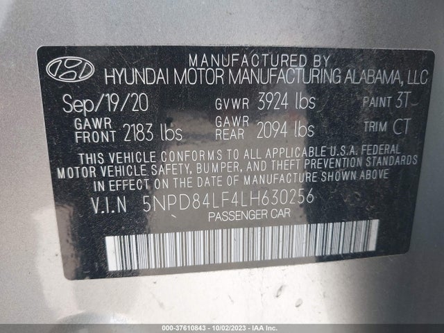 Hyundai ELANTRA SEL 2020 5NPD84LF4LH630256 Image 9