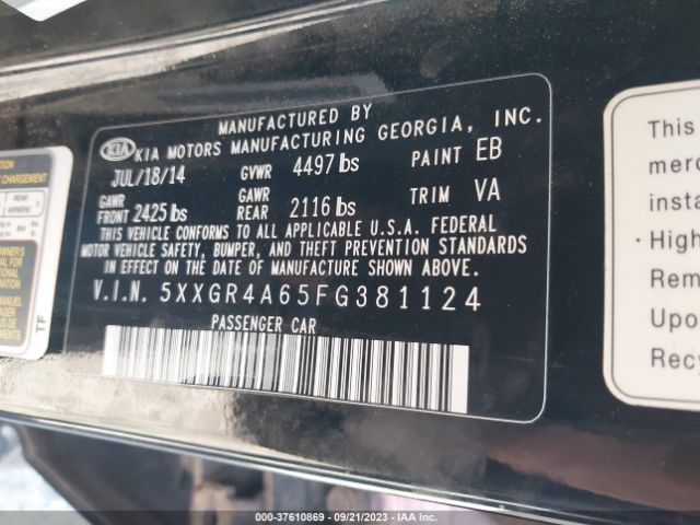 5XXGR4A65FG381124 KIA Optima Sx Turbo