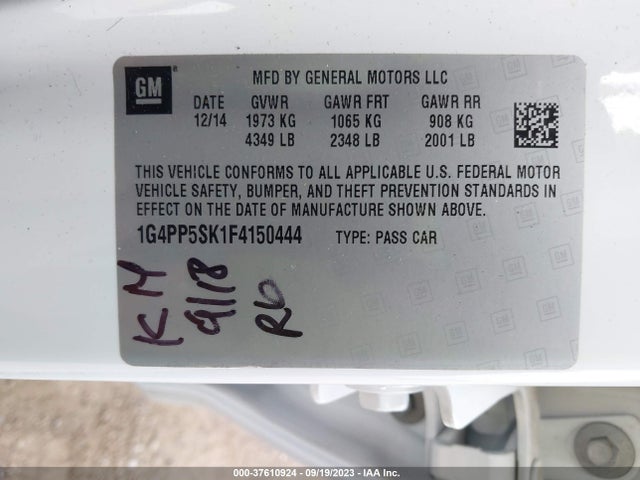 1G4PP5SK1F4150444 Buick Verano