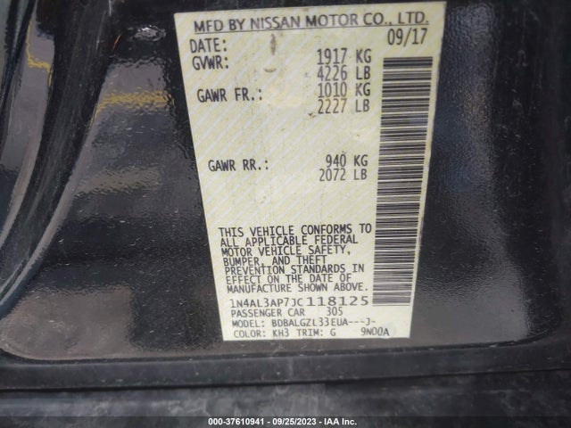 2018 NISSAN ALTIMA 2.5 S VIN: 1N4AL3AP7JC118125