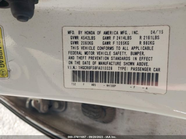 1HGCR6F58FA010028 Honda Accord Hybrid Ex-l