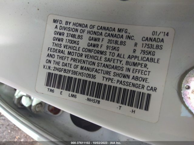 2HGFB2F59EH510936 Honda Civic Sedan Lx