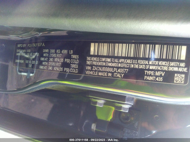 2020 JEEP RENEGADE LATITUDE VIN: ZACNJBBB9LPL40577