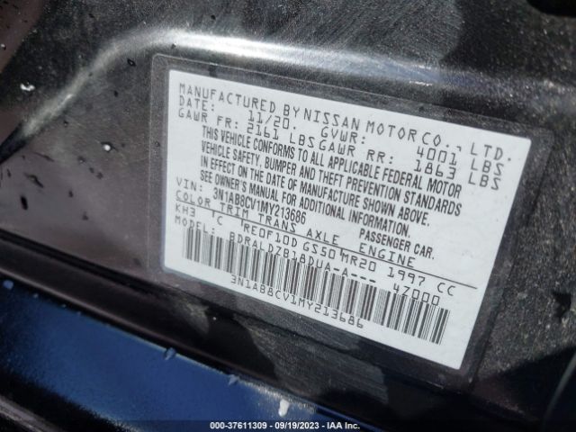 3N1AB8CV1MY213686 Nissan SENTRA SV
