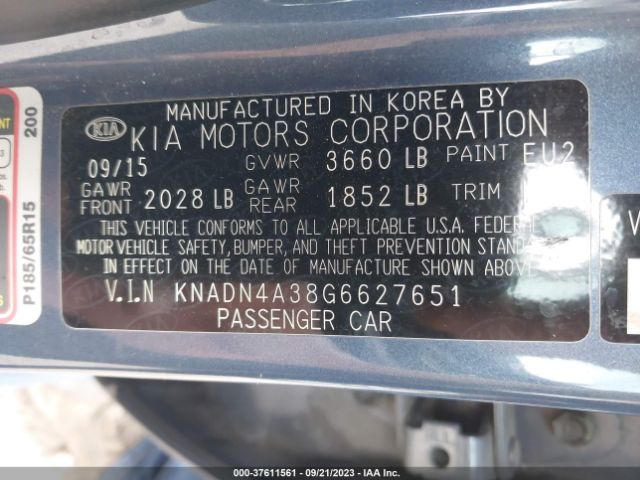 KNADN4A38G6627651 KIA RIO EX