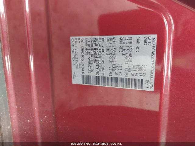 5N1DR2MM0JC639846 Nissan Pathfinder Sv