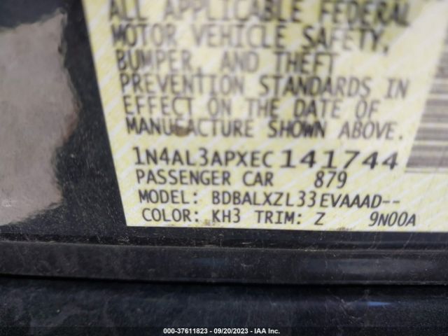 1N4AL3APXEC141744 Nissan Altima 2.5 Sl