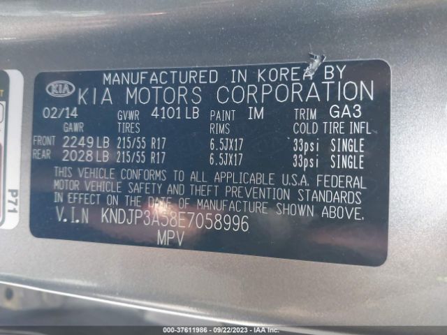KNDJP3A58E7058996 KIA SOUL +