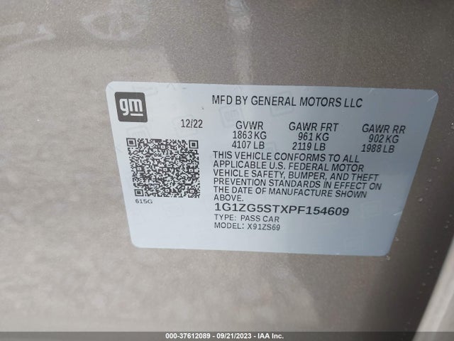 Chevrolet MALIBU RS 2023 1G1ZG5STXPF154609 Image 9