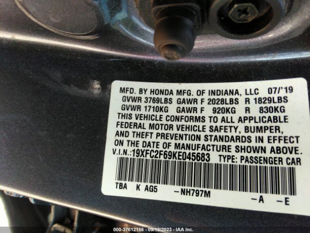 19XFC2F69KE045683 Honda Civic Sedan Lx