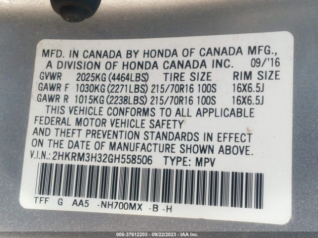2HKRM3H32GH558506 Honda CR-V LX