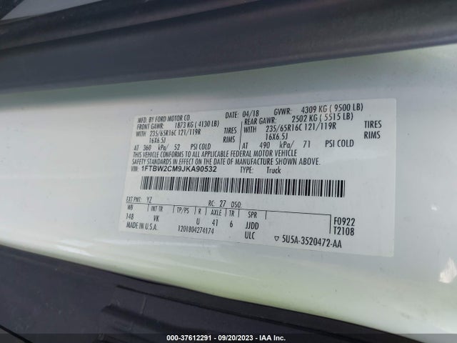 Ford TRANSIT VAN 2018 1FTBW2CM9JKA90532 Image 9