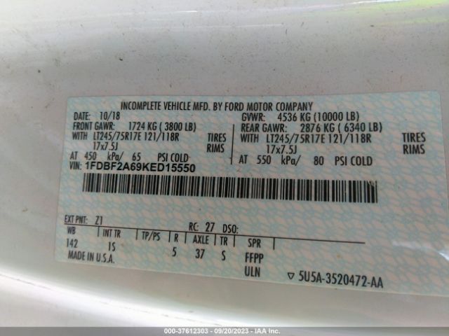 1FDBF2A69KED15550 Ford Super Duty F-250 Srw Xl/xlt