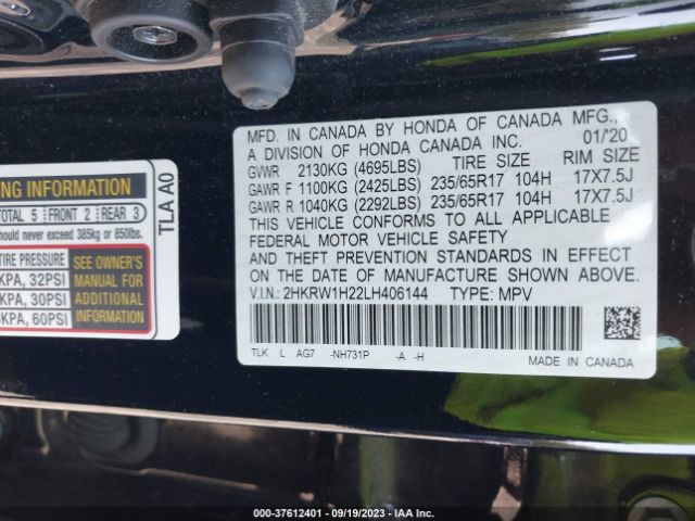 2020 HONDA CR-V 2HKRW1H22LH406144 Photo 8